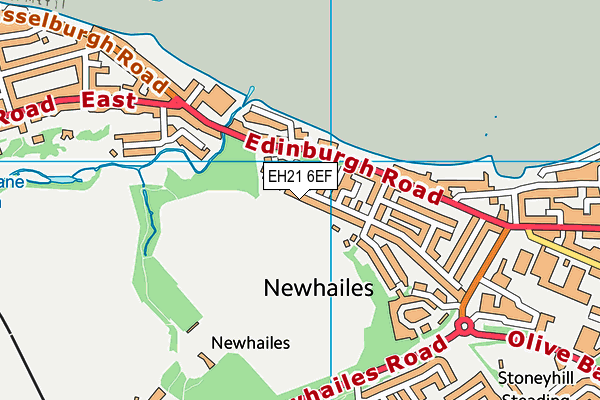 EH21 6EF map - OS VectorMap District (Ordnance Survey)