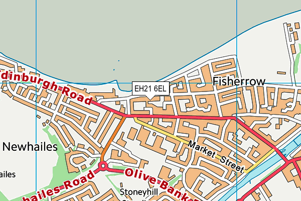 EH21 6EL map - OS VectorMap District (Ordnance Survey)