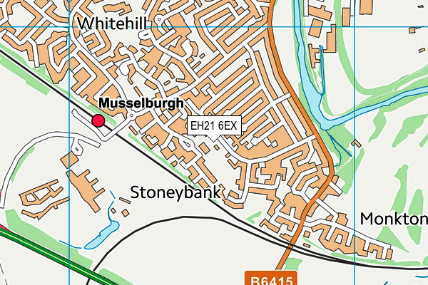 EH21 6EX map - OS VectorMap District (Ordnance Survey)