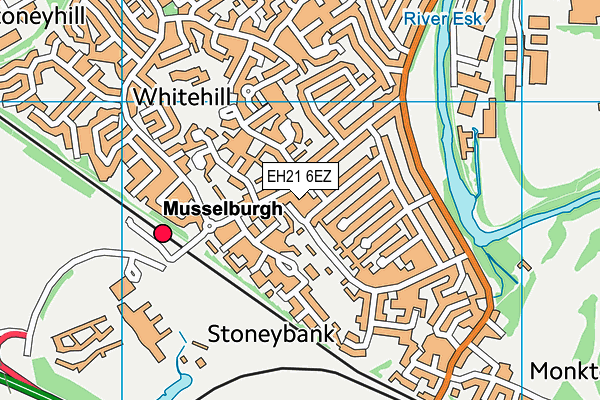 EH21 6EZ map - OS VectorMap District (Ordnance Survey)