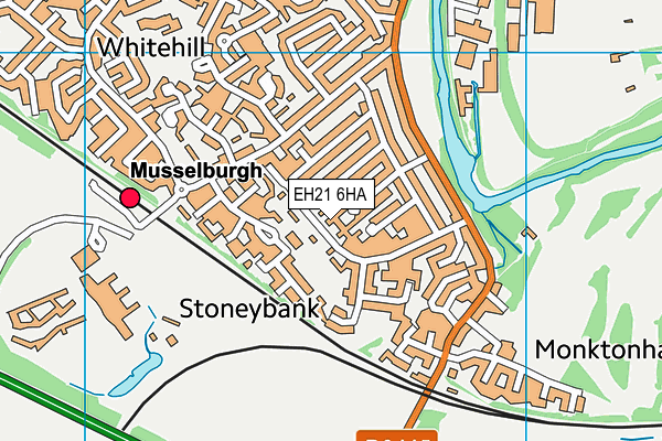 EH21 6HA map - OS VectorMap District (Ordnance Survey)