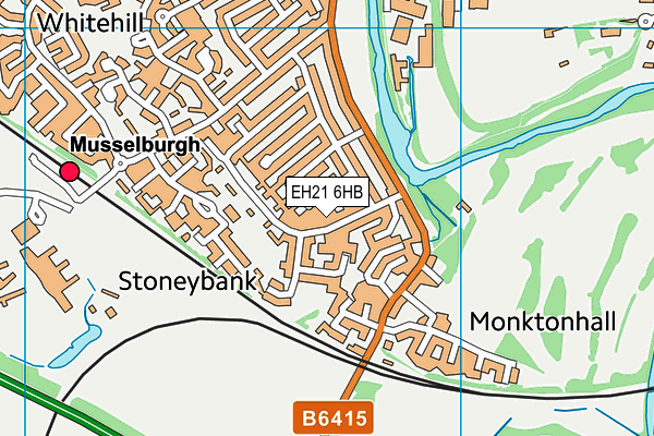 EH21 6HB map - OS VectorMap District (Ordnance Survey)