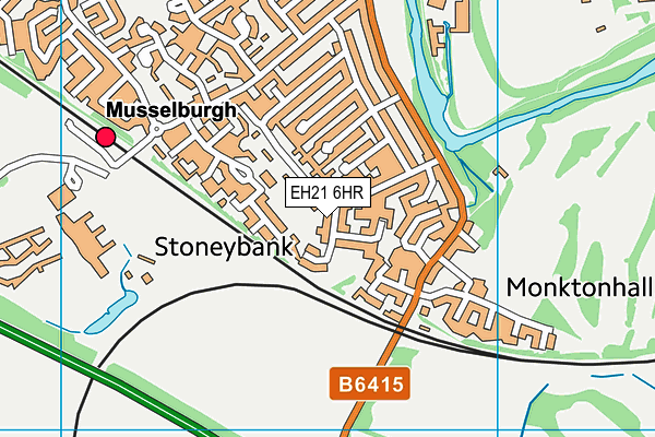 EH21 6HR map - OS VectorMap District (Ordnance Survey)