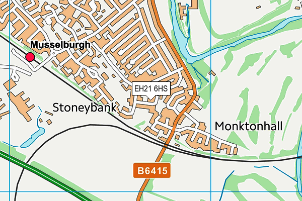 EH21 6HS map - OS VectorMap District (Ordnance Survey)