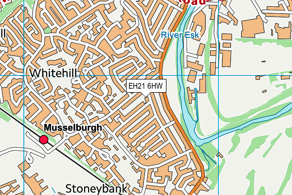 EH21 6HW map - OS VectorMap District (Ordnance Survey)