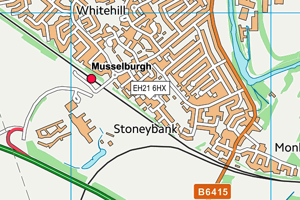 EH21 6HX map - OS VectorMap District (Ordnance Survey)