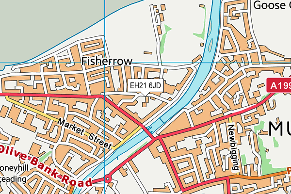 EH21 6JD map - OS VectorMap District (Ordnance Survey)