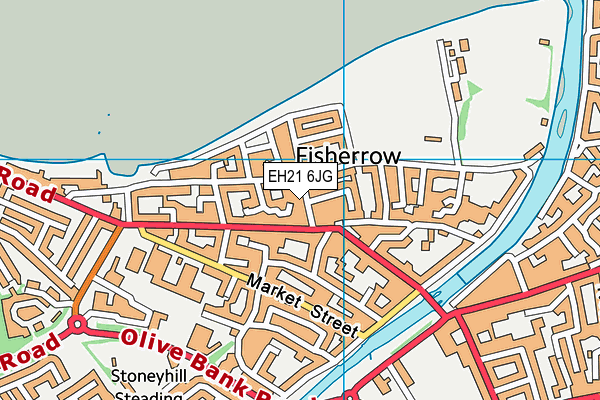 EH21 6JG map - OS VectorMap District (Ordnance Survey)