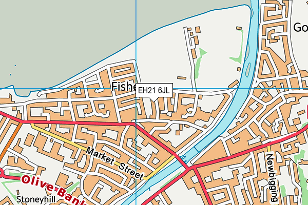 EH21 6JL map - OS VectorMap District (Ordnance Survey)