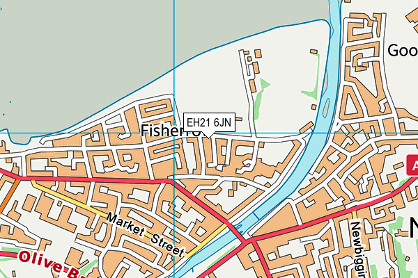 EH21 6JN map - OS VectorMap District (Ordnance Survey)