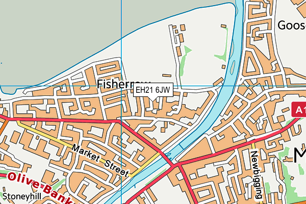 EH21 6JW map - OS VectorMap District (Ordnance Survey)