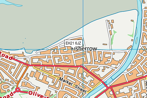 EH21 6JZ map - OS VectorMap District (Ordnance Survey)