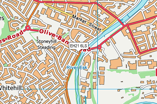 EH21 6LS map - OS VectorMap District (Ordnance Survey)