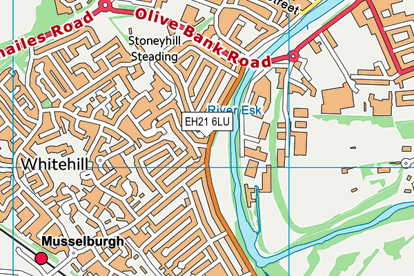 EH21 6LU map - OS VectorMap District (Ordnance Survey)