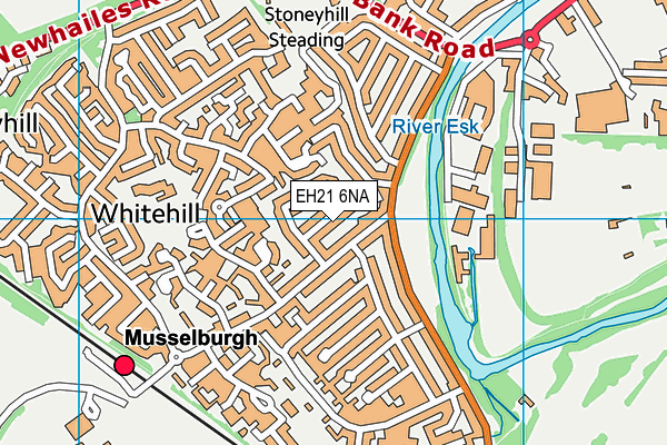 EH21 6NA map - OS VectorMap District (Ordnance Survey)