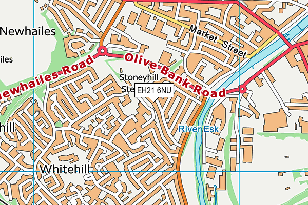 EH21 6NU map - OS VectorMap District (Ordnance Survey)