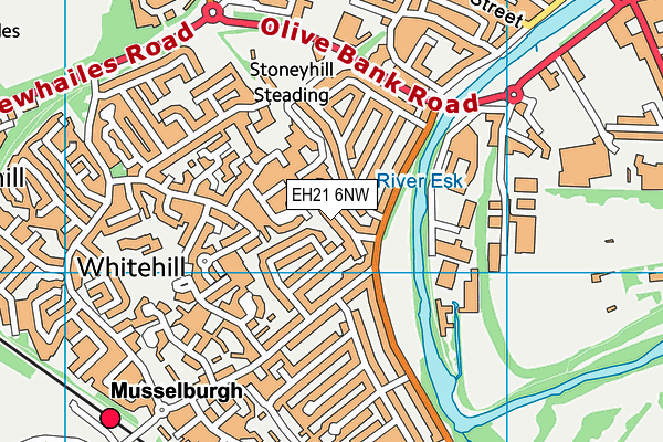 EH21 6NW map - OS VectorMap District (Ordnance Survey)