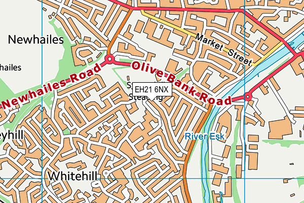 EH21 6NX map - OS VectorMap District (Ordnance Survey)