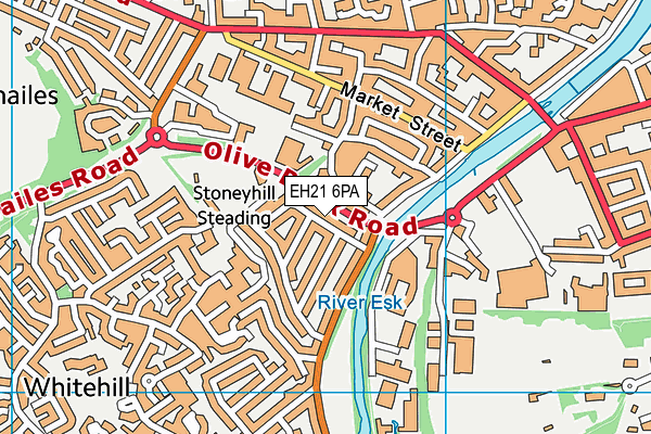 EH21 6PA map - OS VectorMap District (Ordnance Survey)