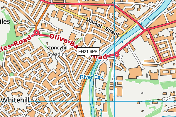 EH21 6PB map - OS VectorMap District (Ordnance Survey)