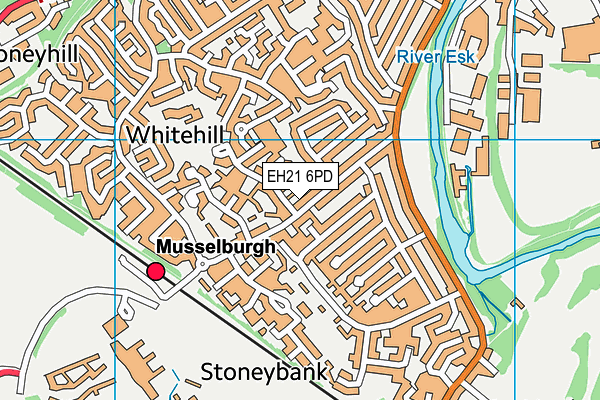 EH21 6PD map - OS VectorMap District (Ordnance Survey)