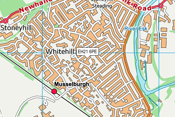 EH21 6PE map - OS VectorMap District (Ordnance Survey)