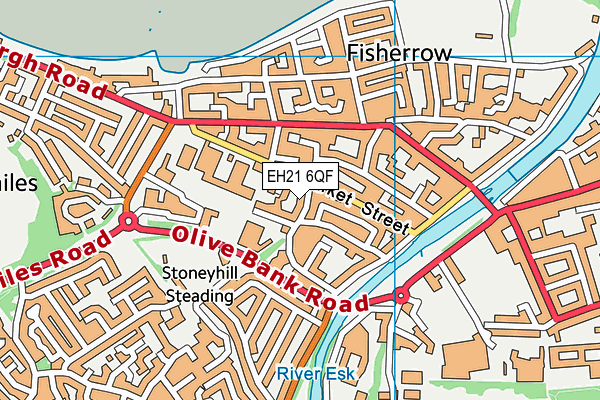 EH21 6QF map - OS VectorMap District (Ordnance Survey)