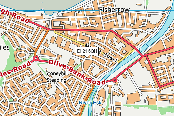 EH21 6QH map - OS VectorMap District (Ordnance Survey)