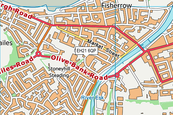 EH21 6QP map - OS VectorMap District (Ordnance Survey)