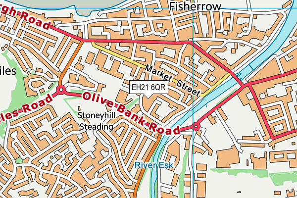 EH21 6QR map - OS VectorMap District (Ordnance Survey)