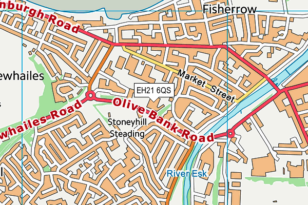 EH21 6QS map - OS VectorMap District (Ordnance Survey)