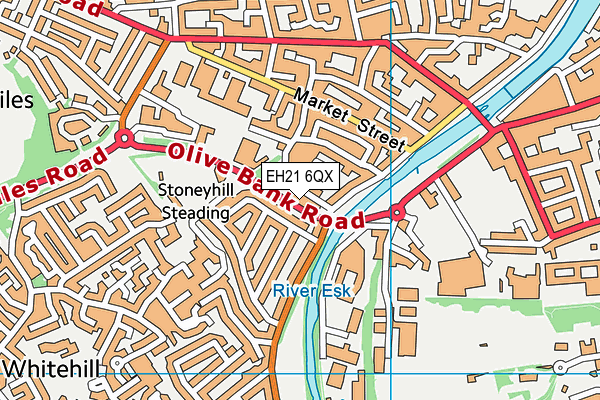 EH21 6QX map - OS VectorMap District (Ordnance Survey)