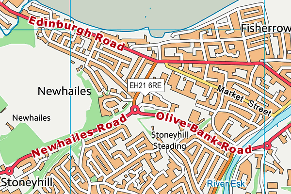 EH21 6RE map - OS VectorMap District (Ordnance Survey)