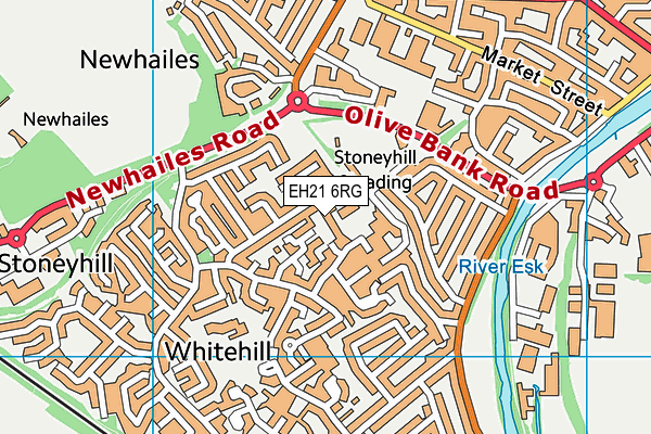 EH21 6RG map - OS VectorMap District (Ordnance Survey)