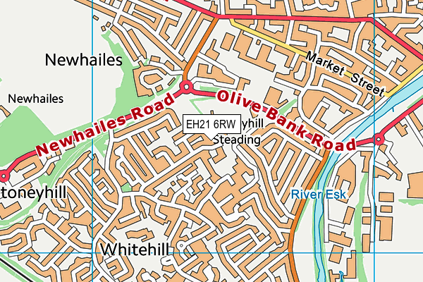 EH21 6RW map - OS VectorMap District (Ordnance Survey)