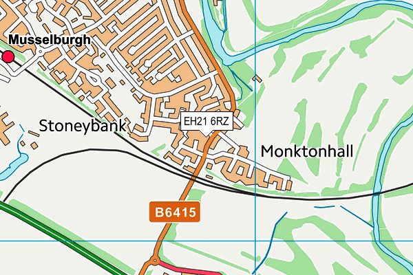 EH21 6RZ map - OS VectorMap District (Ordnance Survey)