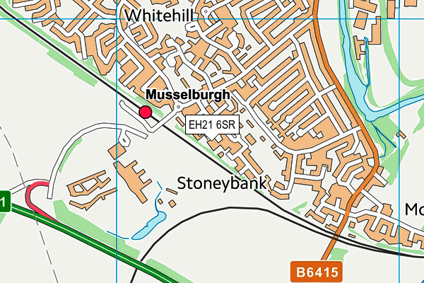 EH21 6SR map - OS VectorMap District (Ordnance Survey)