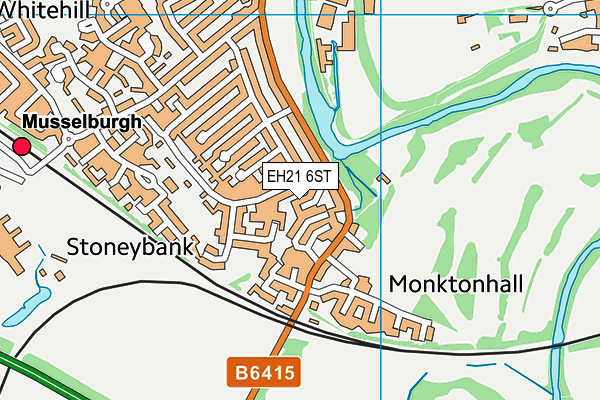 EH21 6ST map - OS VectorMap District (Ordnance Survey)