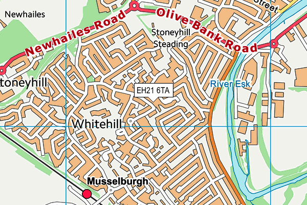 EH21 6TA map - OS VectorMap District (Ordnance Survey)