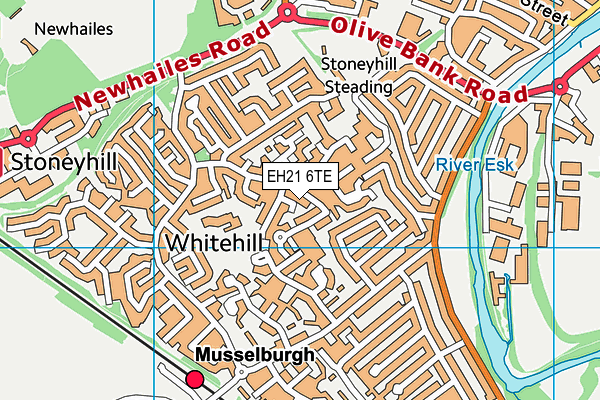 EH21 6TE map - OS VectorMap District (Ordnance Survey)