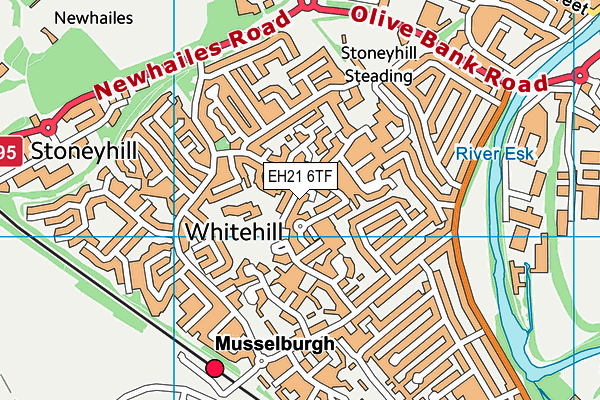 EH21 6TF map - OS VectorMap District (Ordnance Survey)