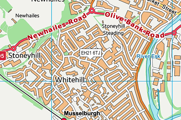 EH21 6TJ map - OS VectorMap District (Ordnance Survey)