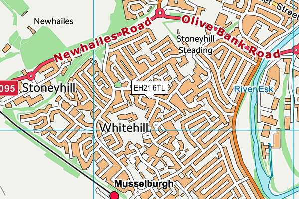 EH21 6TL map - OS VectorMap District (Ordnance Survey)