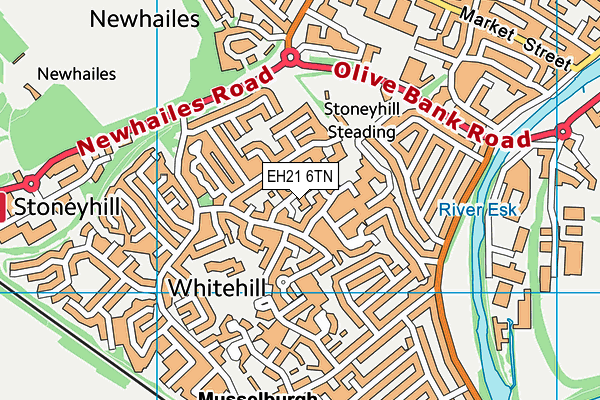 EH21 6TN map - OS VectorMap District (Ordnance Survey)