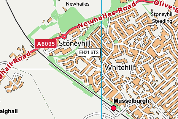 EH21 6TS map - OS VectorMap District (Ordnance Survey)