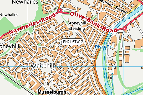 EH21 6TW map - OS VectorMap District (Ordnance Survey)