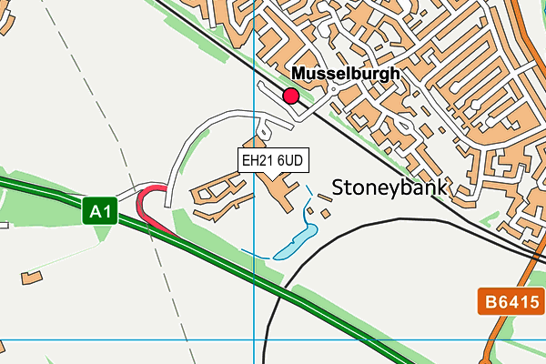 EH21 6UD map - OS VectorMap District (Ordnance Survey)