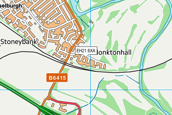 EH21 6XA map - OS VectorMap District (Ordnance Survey)