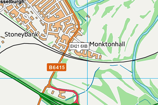 EH21 6XB map - OS VectorMap District (Ordnance Survey)