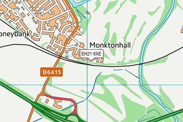 EH21 6XE map - OS VectorMap District (Ordnance Survey)